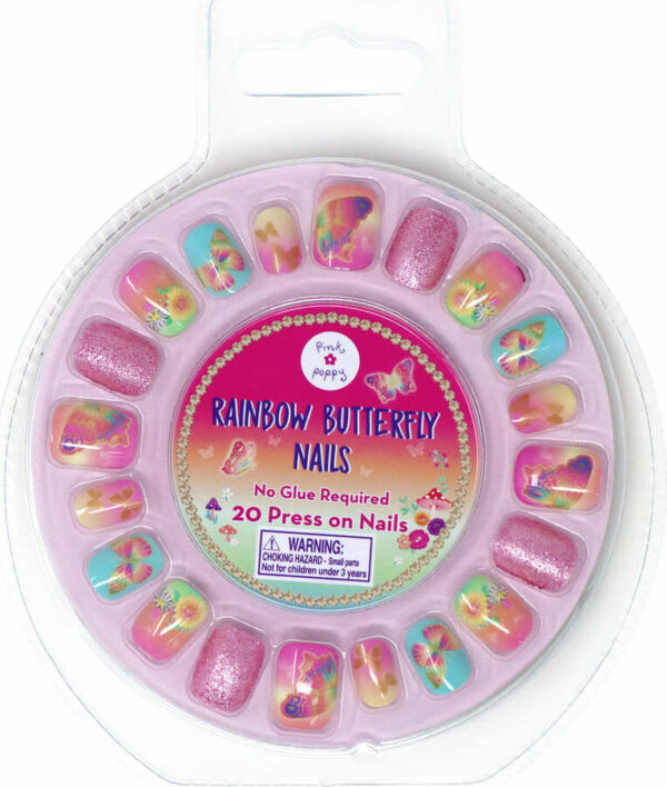 Rainbow Butterfly Press On Nails