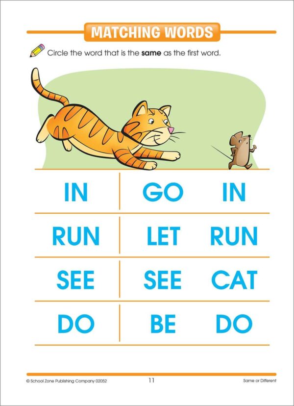 Same or Different Preschool Workbook