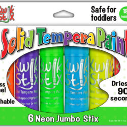 Jumbo Kwikstix Tempera Paint 6 Pc Neon Colors