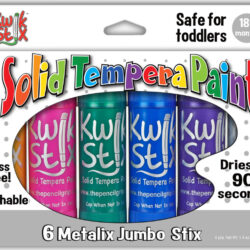 Jumbo Kwikstix Tempera Paint 6 Pc Metalix Colors