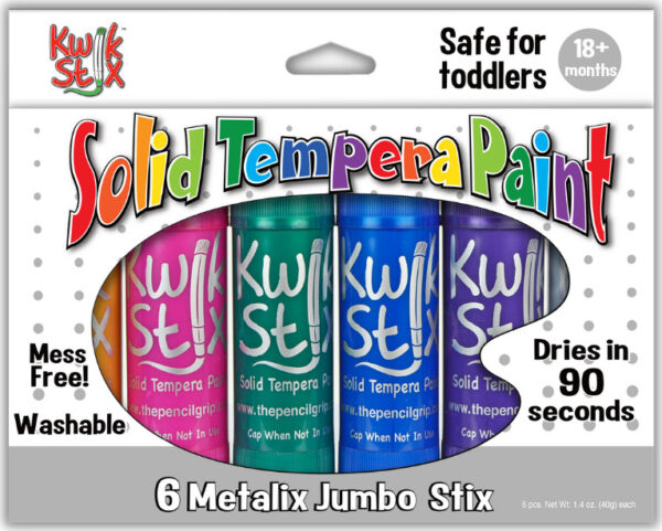 Jumbo Kwikstix Tempera Paint 6 Pc Metalix Colors