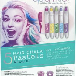 Sparkle 5 Metallic Hair Chalk Pastels In Washable Glittery Colors
