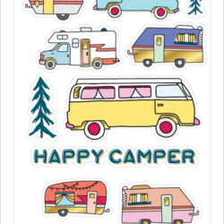 Stickers - Happy Camper (2x8)