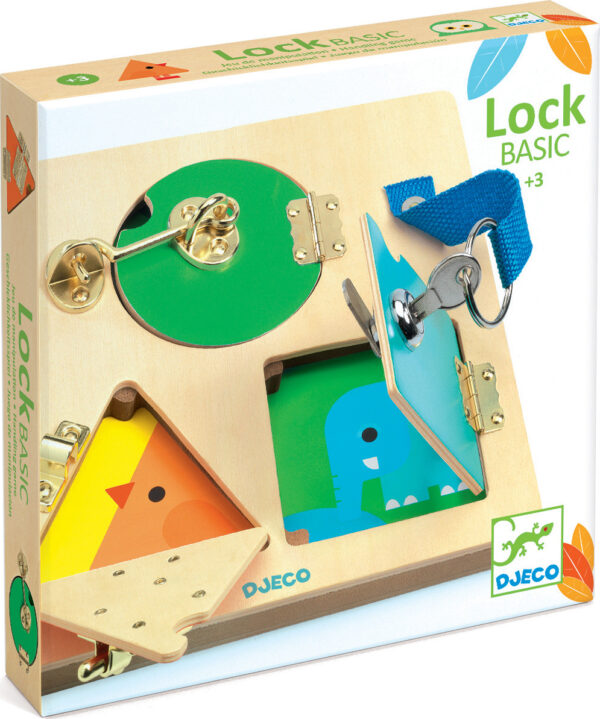 Djeco Lockbasic Locking/Unlocking Wooden Skill Board