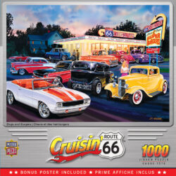 Cruisin' Rt 66 - Dogs & Burgers 1000 Piece Puzzle