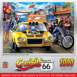 Cruisin' Rt 66 - Main Street Muscle 1000 Piece Puzzle