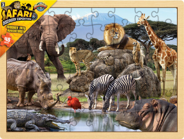 15.75" X 11.75" 48pc Safari Puzzle